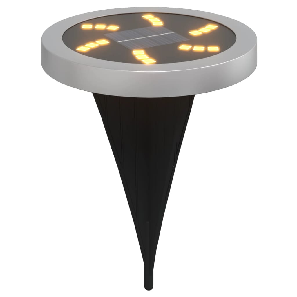 vidaXL Solar Ground Lights with Ground Spikes Outdoor 12 pcs Warm White - Black - 54453