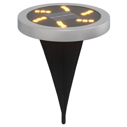 vidaXL Solar Ground Lights with Ground Spikes Outdoor 12 pcs Warm White - Black - 54453