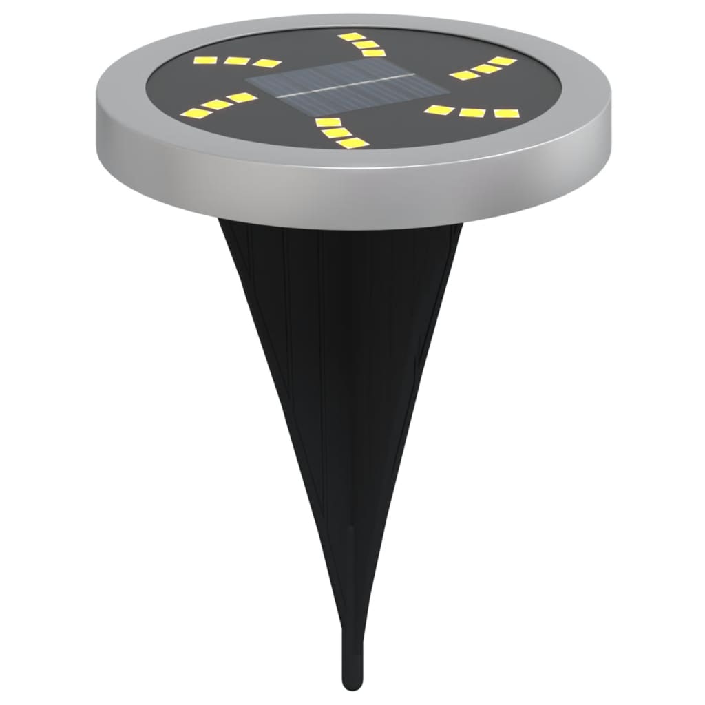 vidaXL Solar Ground Lights with Ground Spikes Outdoor 12 pcs Warm White - Black - 54453