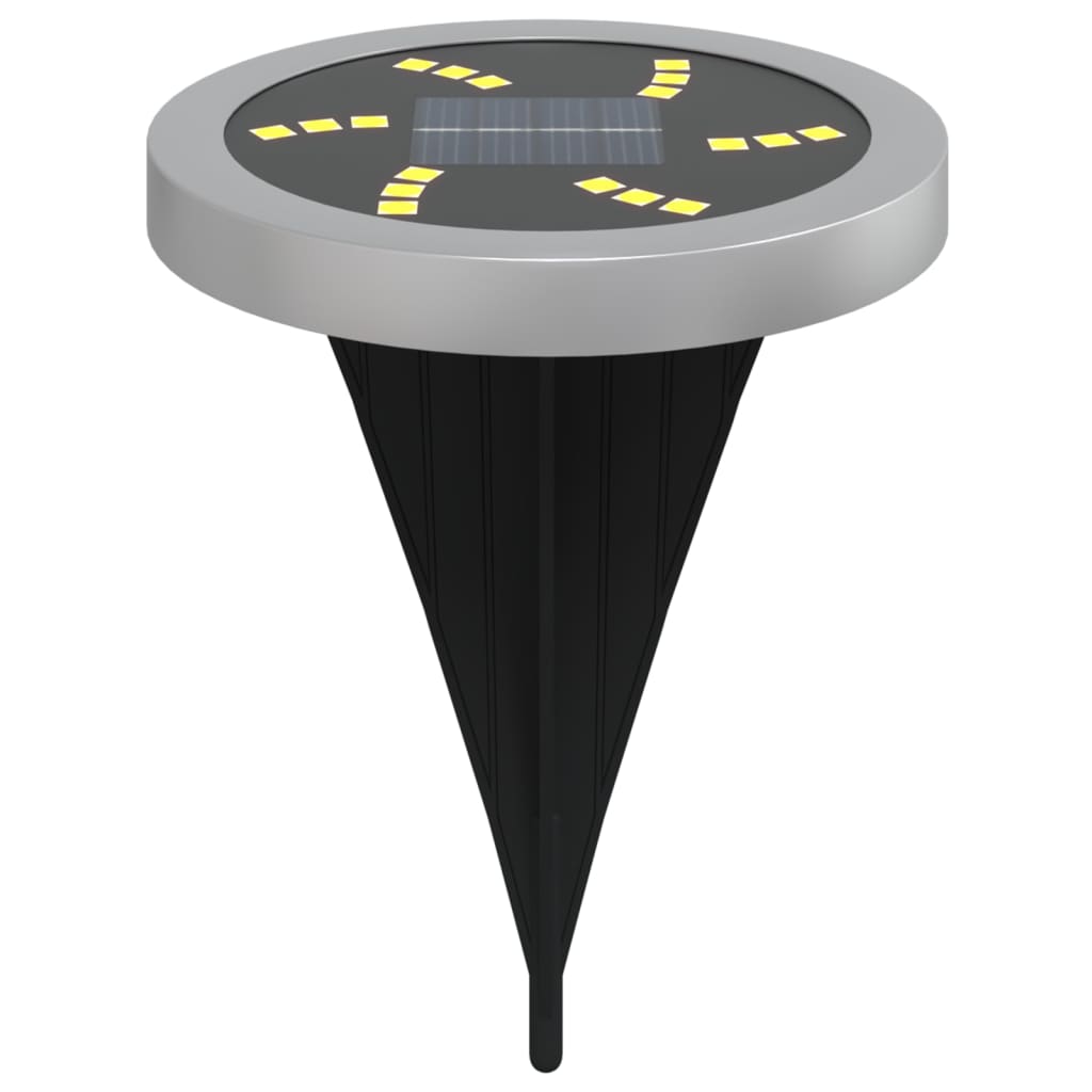 vidaXL Solar Ground Lights with Ground Spikes Outdoor 12 pcs Warm White - Black - 54453