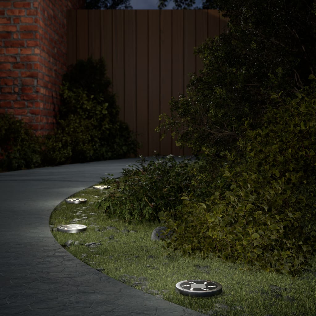 vidaXL Solar Ground Lights with Ground Spikes Outdoor 12 pcs Warm White - Black - 54453