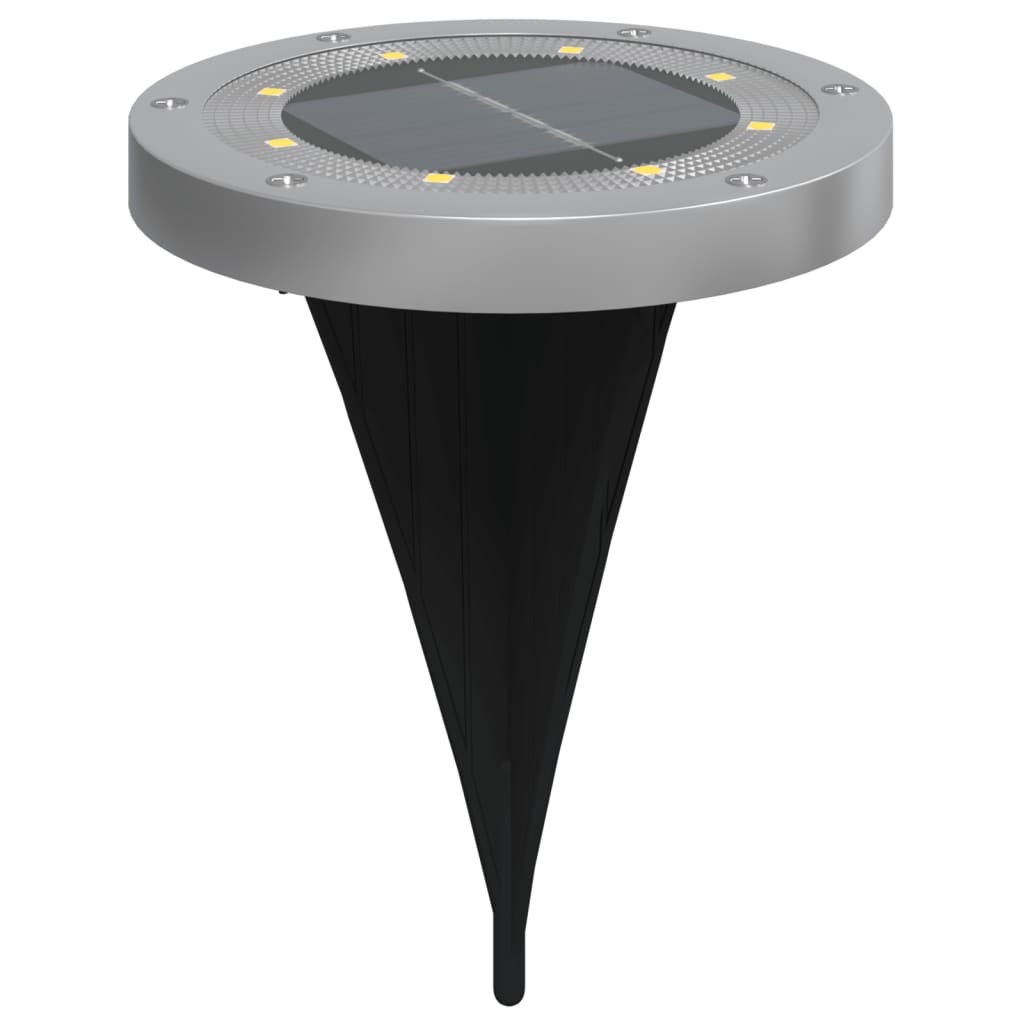 vidaXL Solar Ground Lights with Ground Spikes Outdoor 4 pcs Warm White - Black - 54466