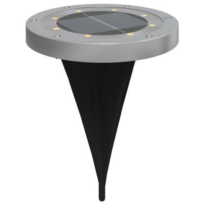 vidaXL Solar Ground Lights with Ground Spikes Outdoor 4 pcs Warm White - Black - 54466
