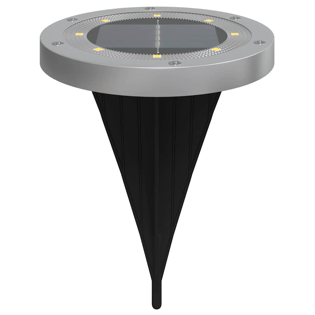 vidaXL Solar Ground Lights with Ground Spikes Outdoor 4 pcs Warm White - Black - 54466