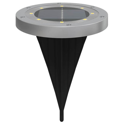 vidaXL Solar Ground Lights with Ground Spikes Outdoor 4 pcs Warm White - Black - 54466