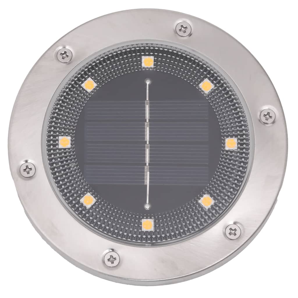 vidaXL Solar Ground Lights with Ground Spikes Outdoor 4 pcs Warm White - Black - 54466