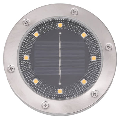 vidaXL Solar Ground Lights with Ground Spikes Outdoor 4 pcs Warm White - Black - 54466