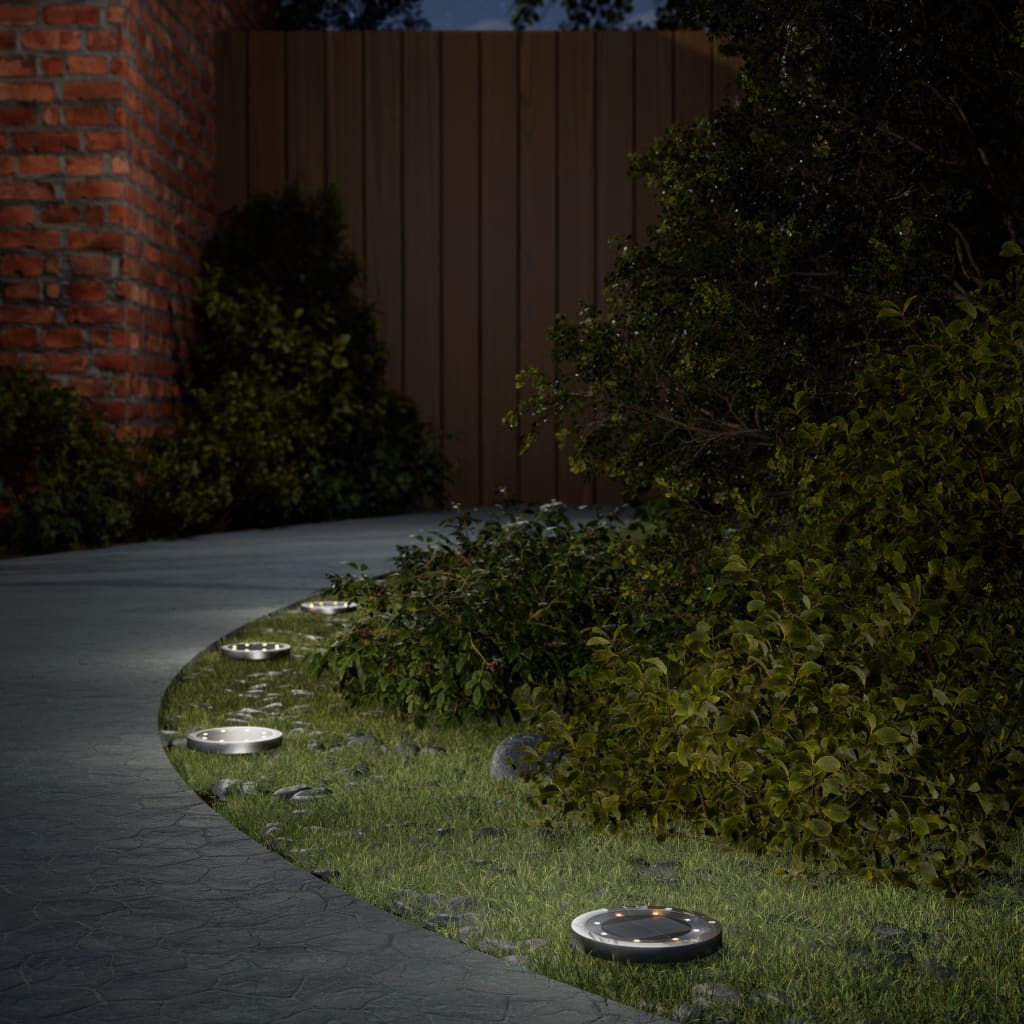 vidaXL Solar Ground Lights with Ground Spikes Outdoor 4 pcs Warm White - Black - 54466