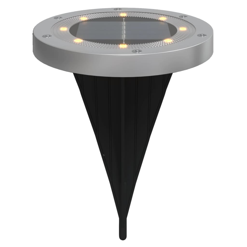 vidaXL Solar Ground Lights with Ground Spikes Outdoor 12 pcs Warm White - Black - 54470