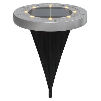 vidaXL Solar Ground Lights with Ground Spikes Outdoor 12 pcs Warm White - Black - 54470