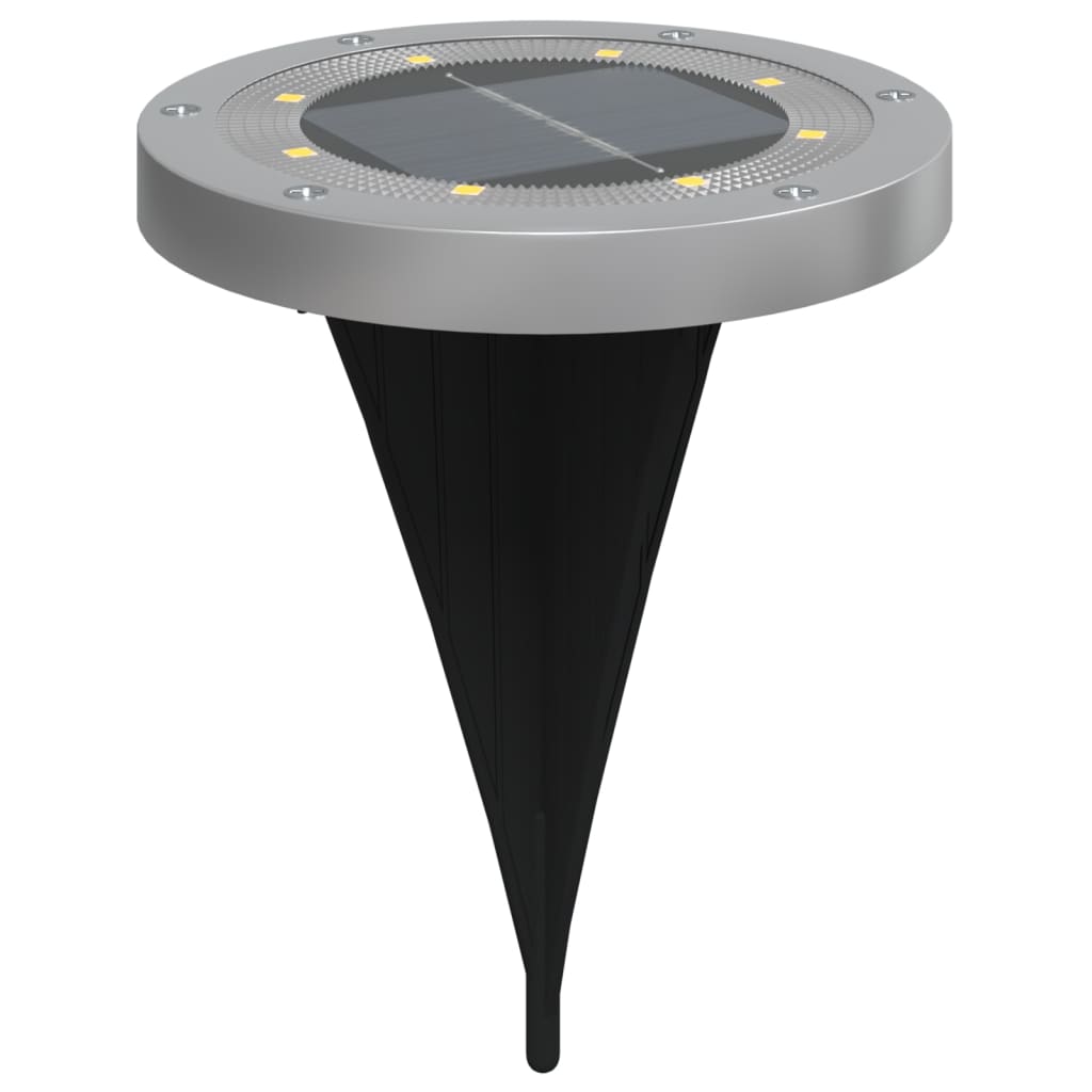 vidaXL Solar Ground Lights with Ground Spikes Outdoor 12 pcs Warm White - Black - 54470