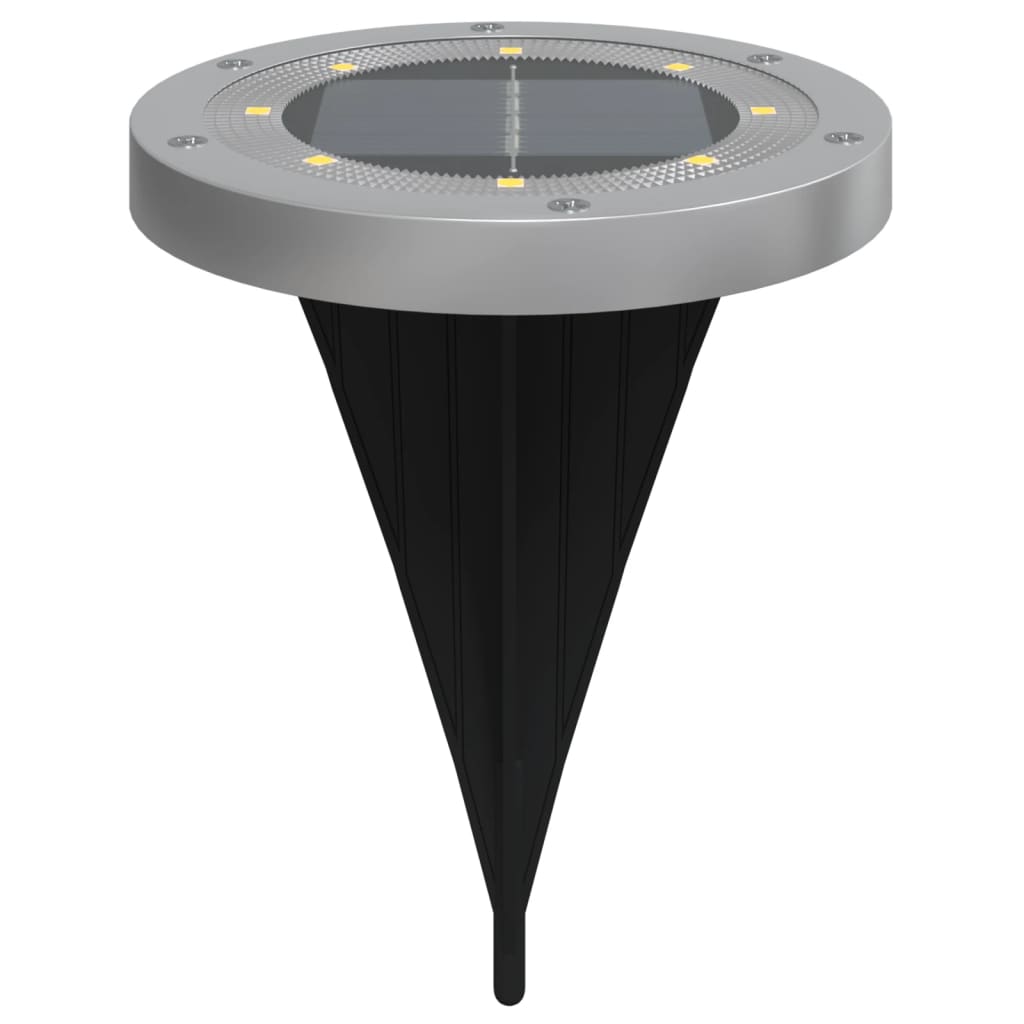 vidaXL Solar Ground Lights with Ground Spikes Outdoor 12 pcs Warm White - Black - 54470