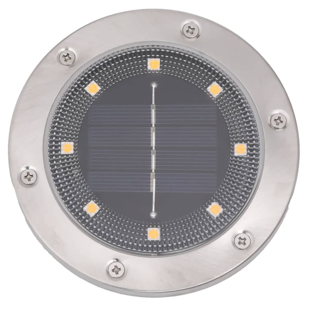 vidaXL Solar Ground Lights with Ground Spikes Outdoor 12 pcs Warm White - Black - 54470