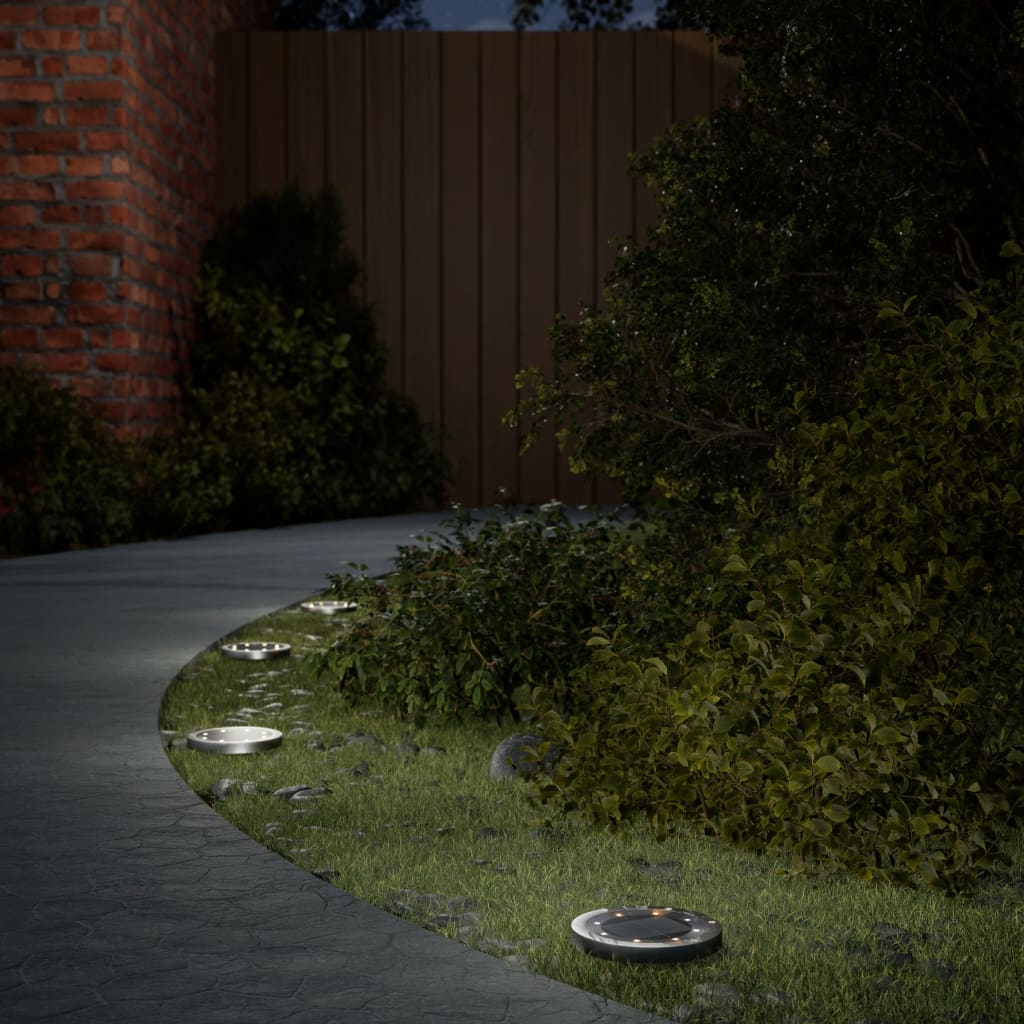 vidaXL Solar Ground Lights with Ground Spikes Outdoor 12 pcs Warm White - Black - 54470