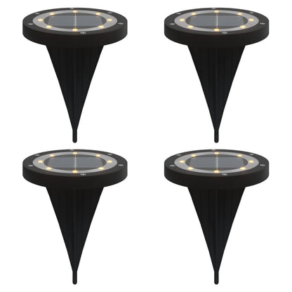 vidaXL Solar Ground Lights with Ground Spikes Outdoor 4 pcs Warm White - Black - 54483