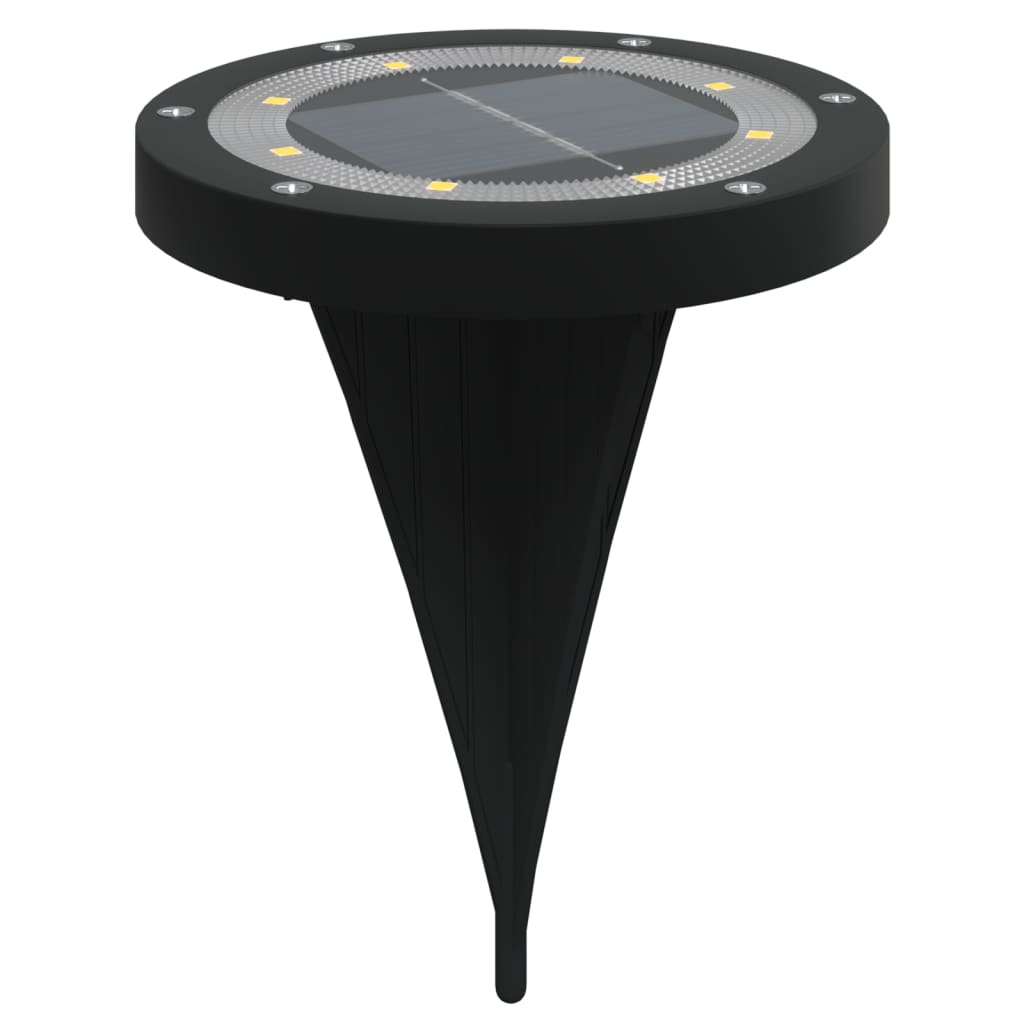 vidaXL Solar Ground Lights with Ground Spikes Outdoor 4 pcs Warm White - Black - 54483
