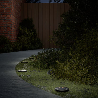 vidaXL Solar Ground Lights with Ground Spikes Outdoor 4 pcs Warm White - Black - 54483