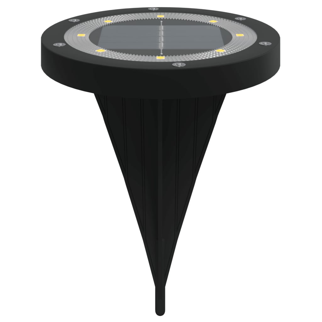 vidaXL Solar Ground Lights with Ground Spikes Outdoor 12 pcs Warm White - Black - 54496