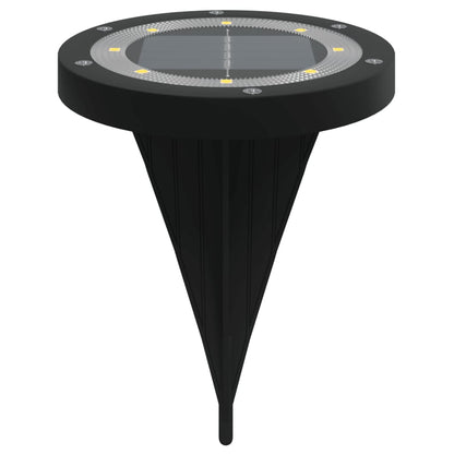 vidaXL Solar Ground Lights with Ground Spikes Outdoor 12 pcs Warm White - Black - 54496