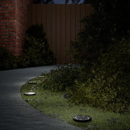 vidaXL Solar Ground Lights with Ground Spikes Outdoor 12 pcs Warm White - Black - 54496