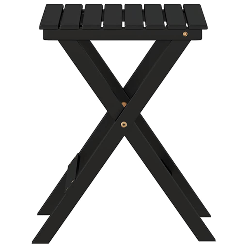 vidaXL Side Table Foldable Black Solid Wood Poplar
