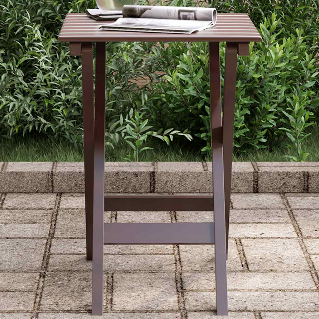 vidaXL Side Table Foldable Brown Solid Wood Poplar