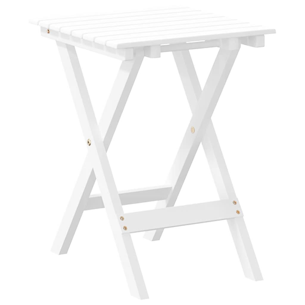 vidaXL Side Table Foldable White Solid Wood Poplar