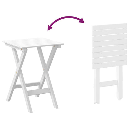 vidaXL Side Table Foldable White Solid Wood Poplar