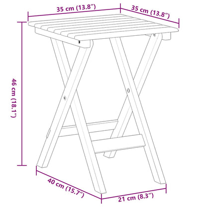 vidaXL Side Table Foldable White Solid Wood Poplar