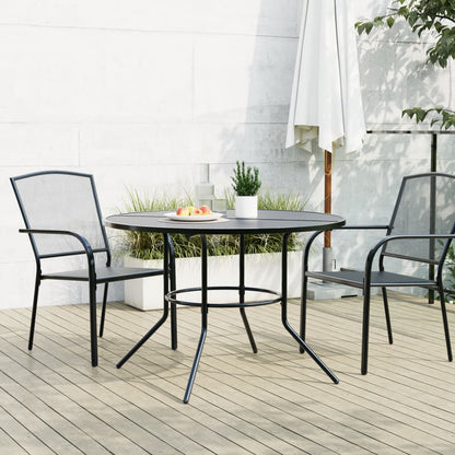 vidaXL Patio Table Round Anthracite Ø110x72.5 cm Powder-coated Steel