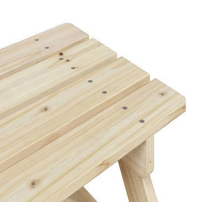 vidaXL Picnic Table for 4 Kids with Umbrella Solid Wood Fir - Brown - 24689