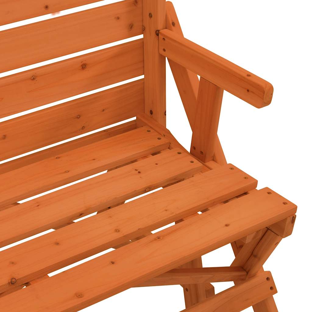 vidaXL Picnic Table with Benches Solid Wood Fir 2-in-1 Convertible - Brown - 26244