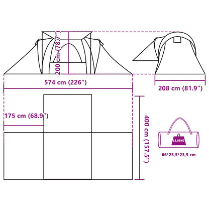 vidaXL Family Tent Dome 6-Person Blue Waterproof