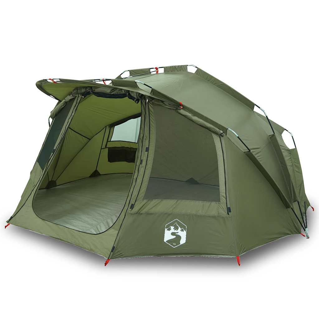 vidaXL Fishing Tent 5-Person Olive Green Waterproof - 36697