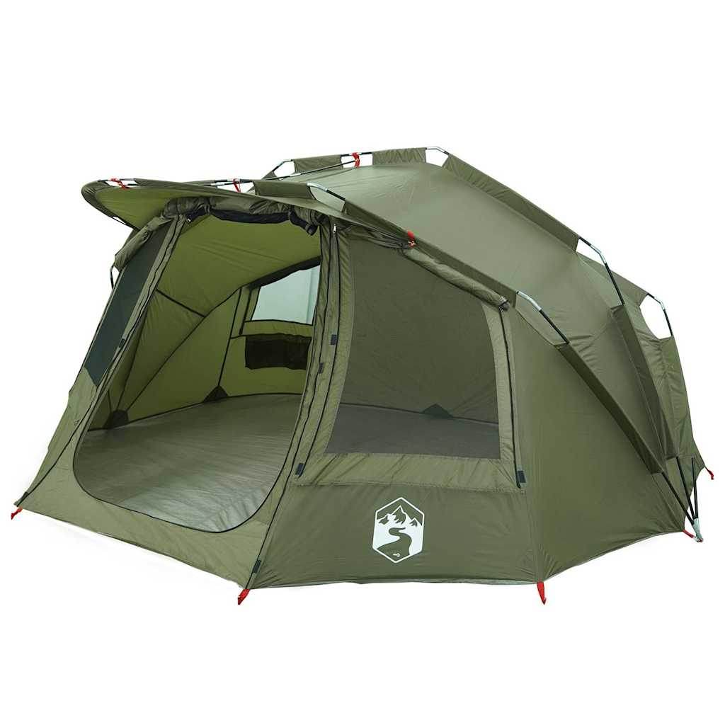 vidaXL Fishing Tent 5-Person Olive Green Waterproof - 36697