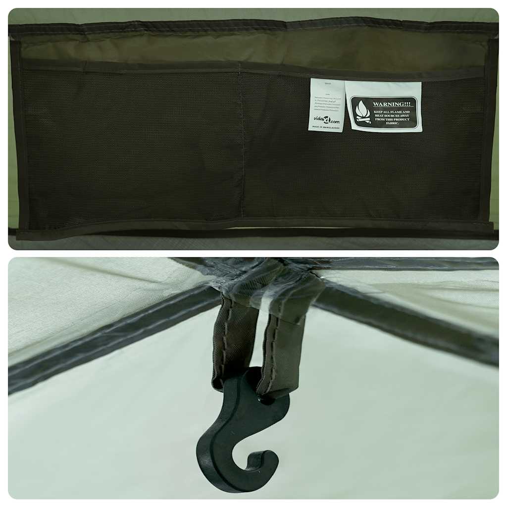 vidaXL Fishing Tent 5-Person Olive Green Waterproof - 36697