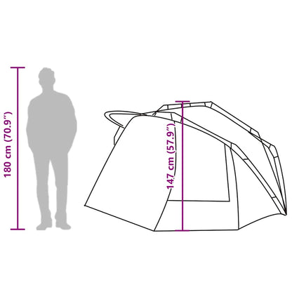 vidaXL Fishing Tent 5-Person Olive Green Waterproof - 36697