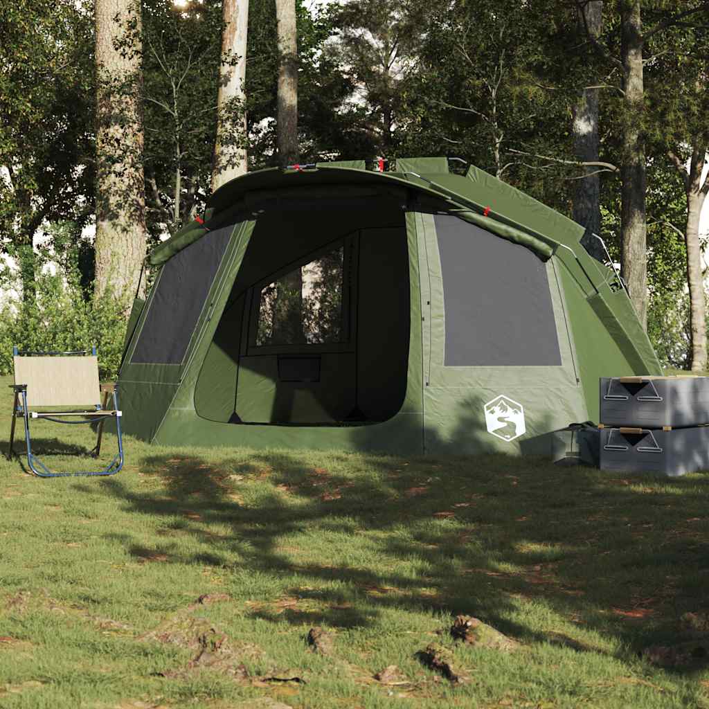 vidaXL Fishing Tent 5-Person Olive Green Waterproof - 36697