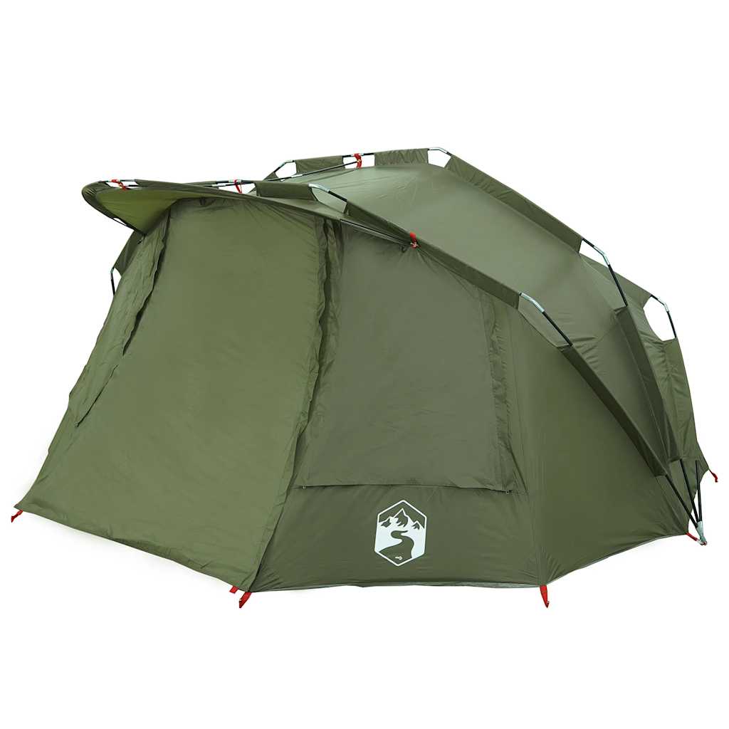 vidaXL Fishing Tent 5-Person Olive Green Waterproof - 36697