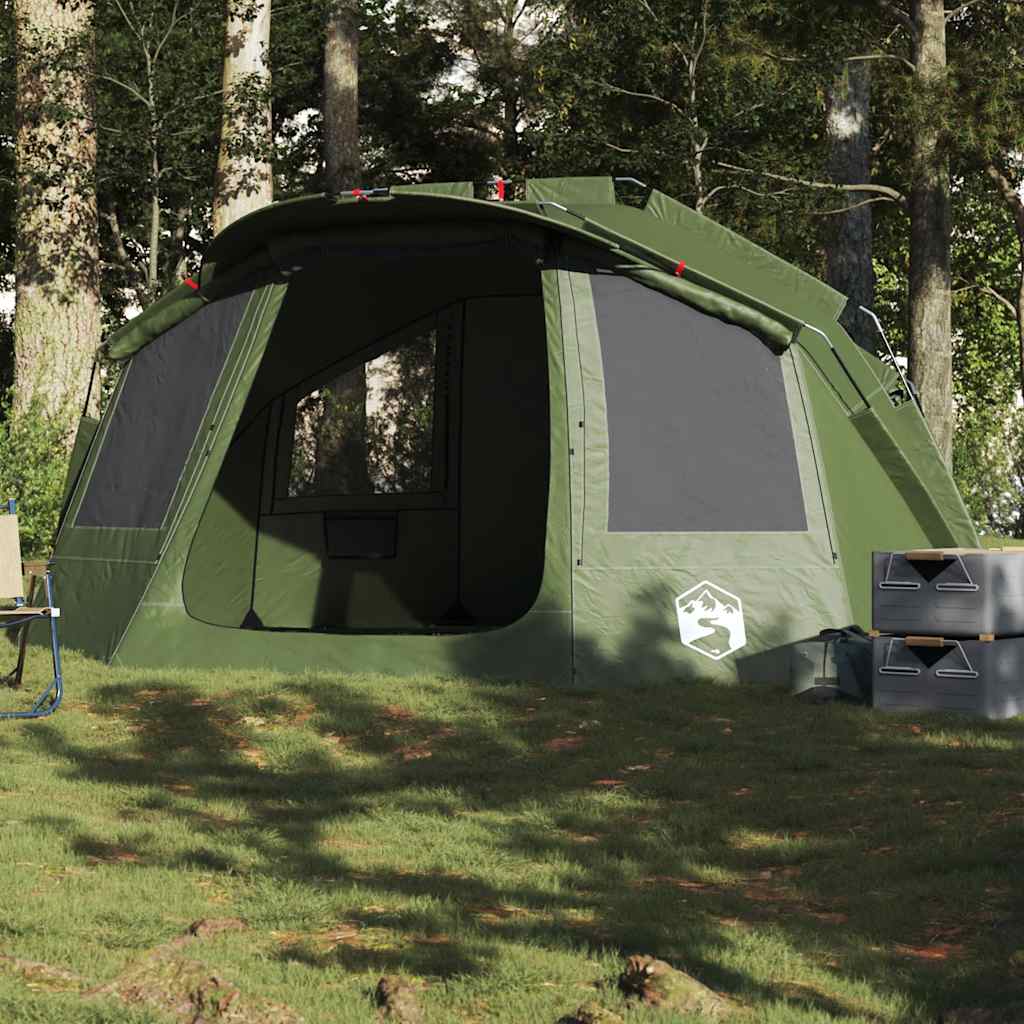 vidaXL Fishing Tent 5-Person Olive Green Waterproof - 36697