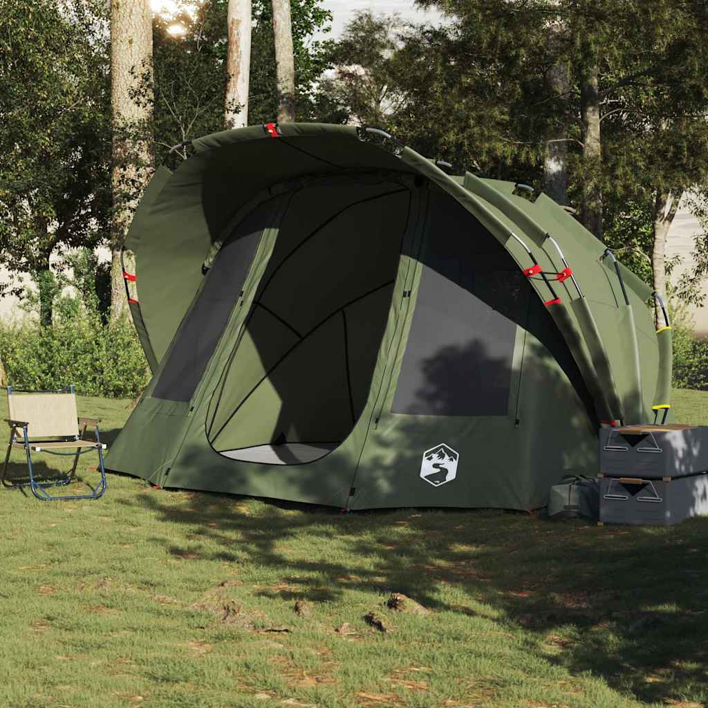 vidaXL Fishing Tent 5-Person Olive Green Waterproof - 36698