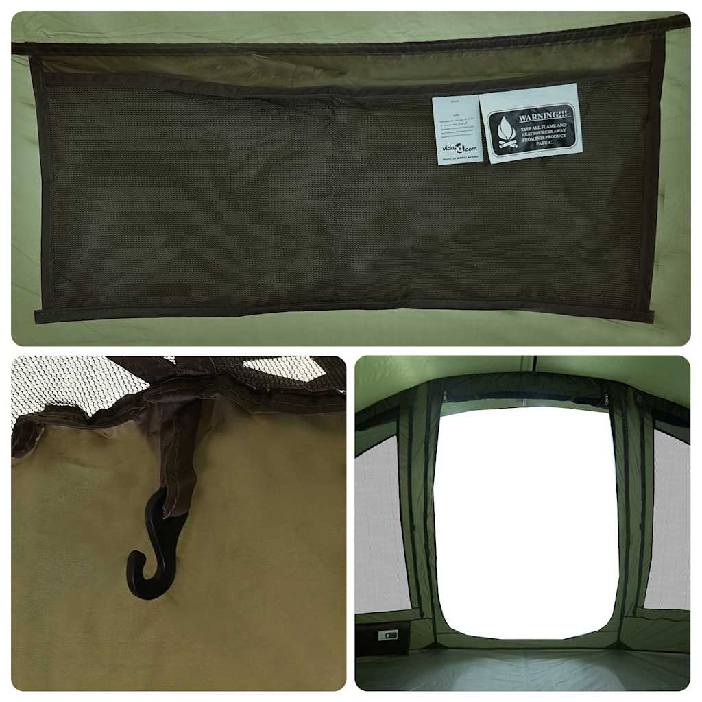 vidaXL Fishing Tent 5-Person Olive Green Waterproof - 36698