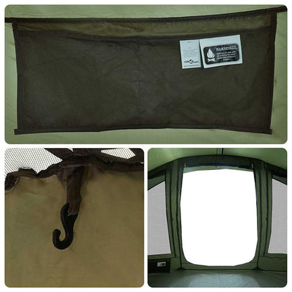 vidaXL Fishing Tent 5-Person Olive Green Waterproof - 36698