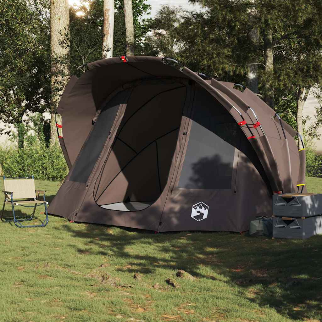 vidaXL Fishing Tent 5-Person Brown Waterproof - 36707