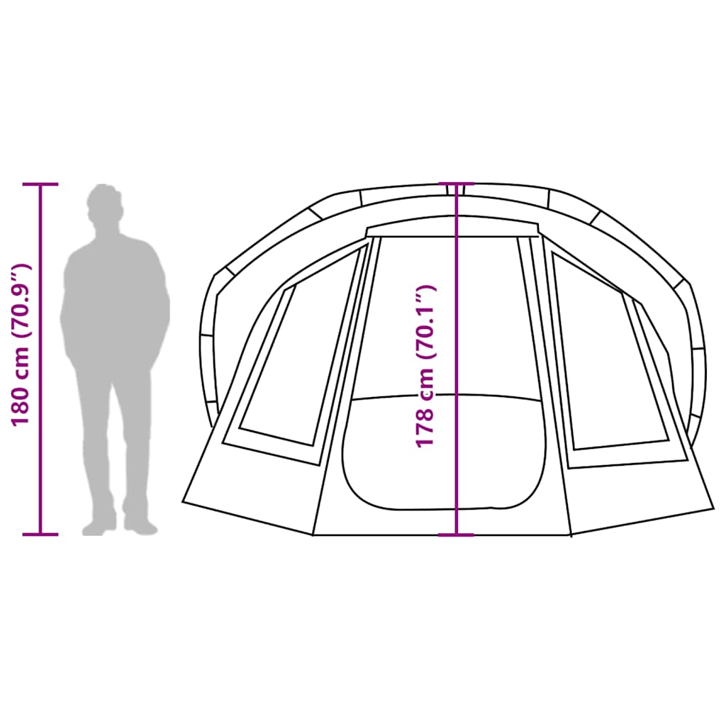 vidaXL Fishing Tent 5-Person Brown Waterproof - 36707