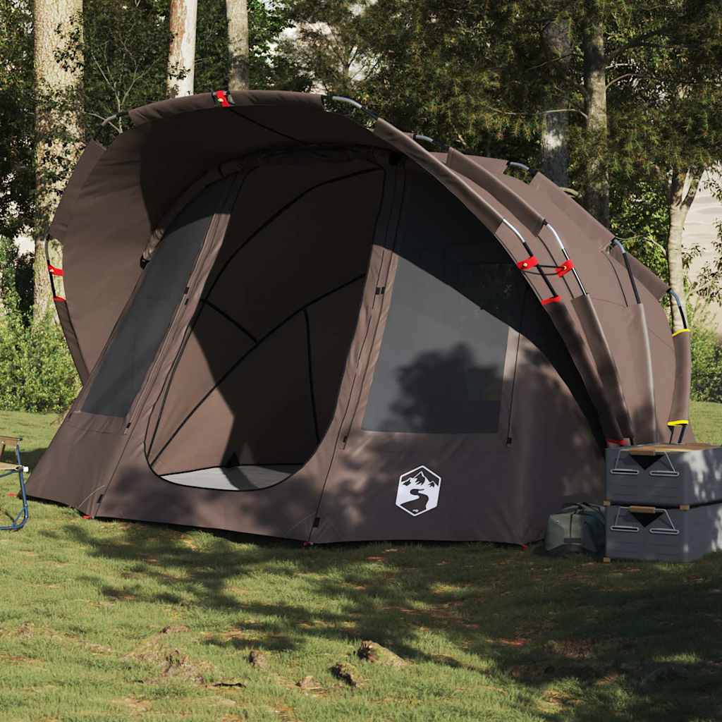 vidaXL Fishing Tent 5-Person Brown Waterproof - 36707