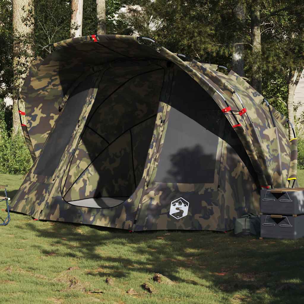 vidaXL Fishing Tent 5-Person Camouflage Waterproof - Multicolour