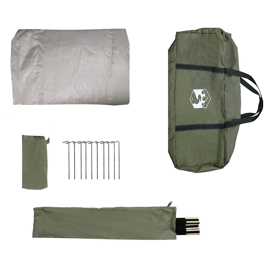 vidaXL Fishing Tent 4-Person Olive Green Waterproof