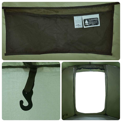 vidaXL Fishing Tent 4-Person Olive Green Waterproof