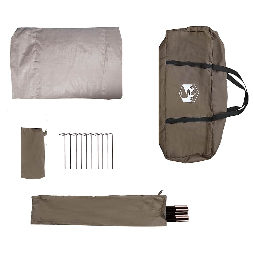 vidaXL Fishing Tent 4-Person Brown Waterproof